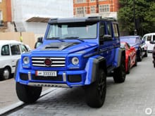 Blue Brabus G500 4x4 from Qatar spotted in London by TGB Automotive.