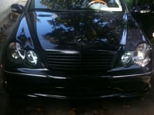 BLACK CHROME GRILL EMBLEM AMG BUMPER HID NEW BLACK HOUSING PROJECTION HEADLIGHTS. HAD MY CAR STOCK SINCE DAY ONE FINALLY IN 2010 I DECIDED TO HOOK IT UP