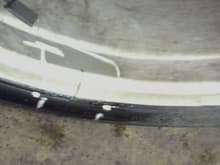 Rear wheel with crack