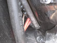 This is where I snaked the power wire in to the passenger compartment, this is located next to the battery