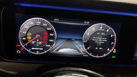 AMG Classic dash with speed limit increased from 160 mph to 200 mph
