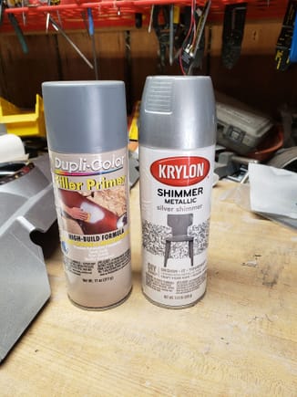 This is the primer and top-coat that I used. Worth noting, last coat of the "shimmer" needs to be a heavy (wet) coat. 