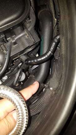 hot coolant hose to heater core...