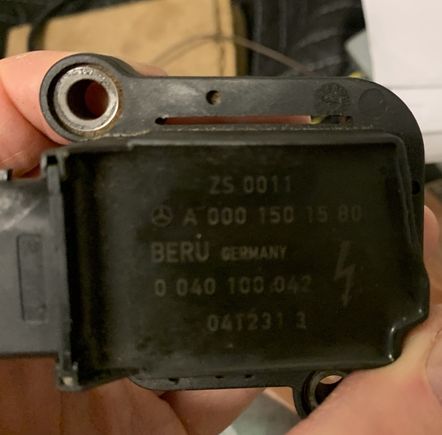 Note the small marking at the top right of the coil.