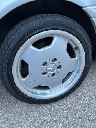 Little dirt left after the car wash. 