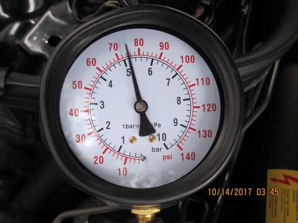 76 - 78psi Idle to 3000 RPM