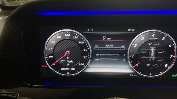 AMG cluster classic mode with Speed limit unlock to 200 MPH