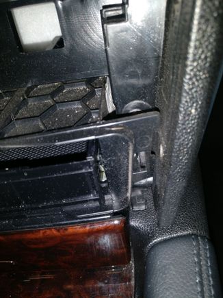 Here's one of the small clips on the dash that holds the bottom of the HVAC controls.