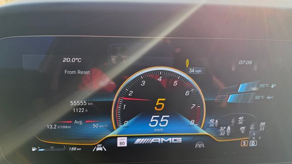5th gear 55kph 55555 kms :)