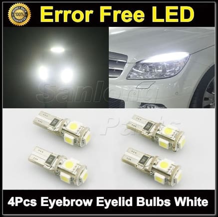 4x White Error Free Eyebrow Eyelid Light LED Bulb Mercedes Benz W204 C350 $12 Sanlongparts Ebay