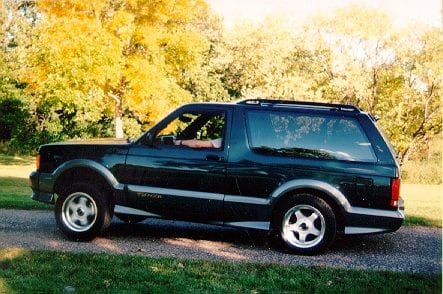 93 GMC Typhoon-S.  S for something other than what most think of, it is for Stokes, as in Jim Stokes, one of the Chief Engineers at PAS that presented the Syclone/Typhoon project to GMC.  Jim did special versions for customer for a few years after it's release.