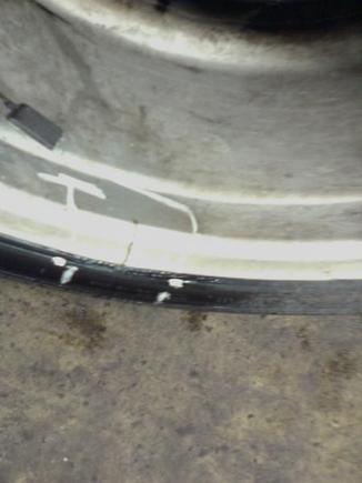 Rear wheel with crack