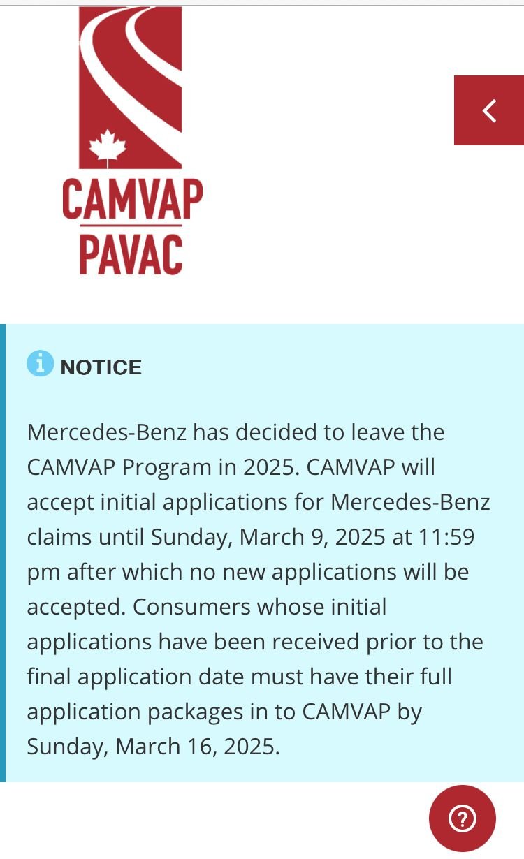Mercedes Benz Canada opting out
