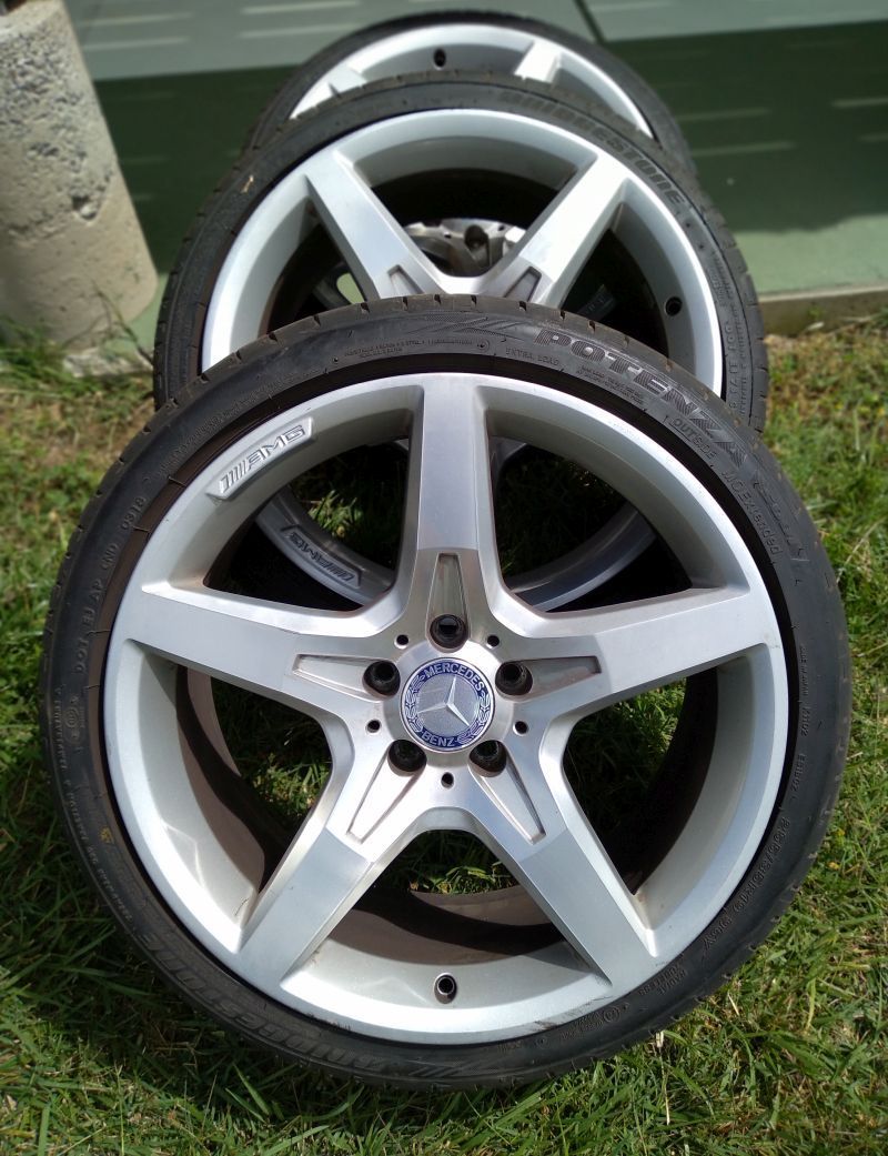 Wheels and Tires/Axles - 4 19" staggered OEM 5 spoke wheels and tires - Used - 2015 to 2016 Mercedes-Benz SL400 - Sparta, NC 28675, United States