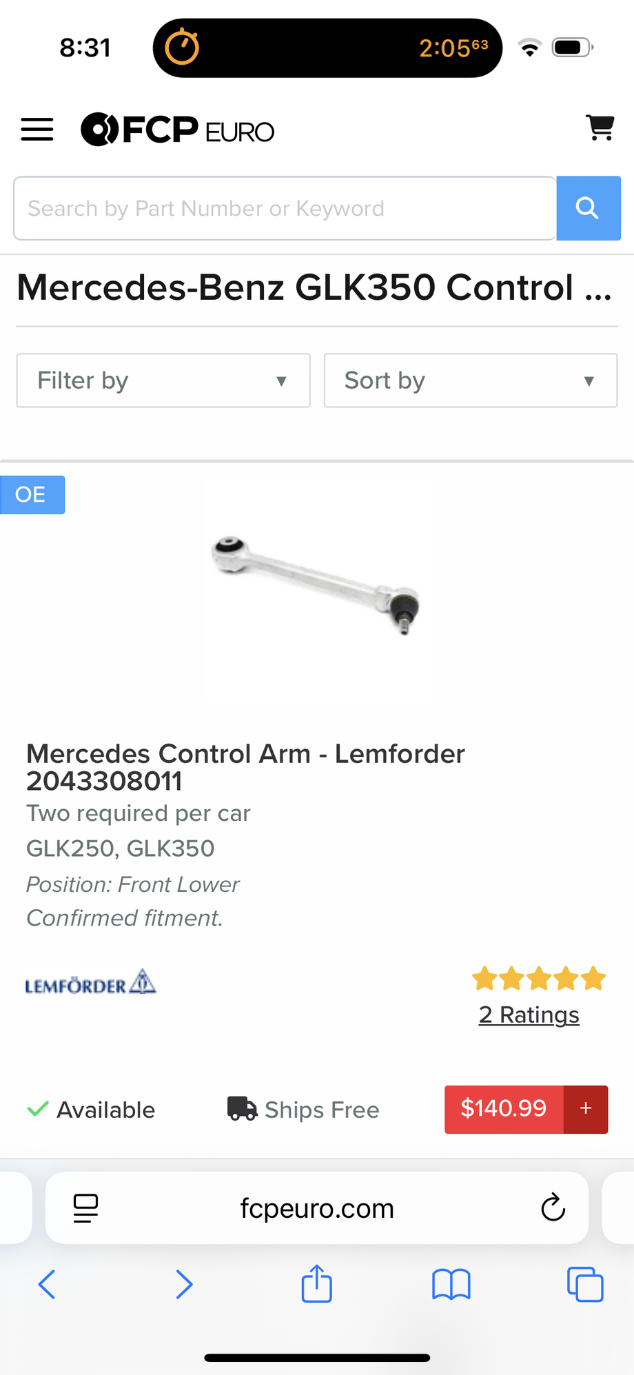 Lower, rearward, smaller, cross strut