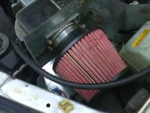 this is my custom cold air intake with heat shield, i went from 28 mpg to 32 max. hp inproved also.  worth the $20 in parts.