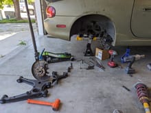 Just a few tools are involved in getting the control arms removed.