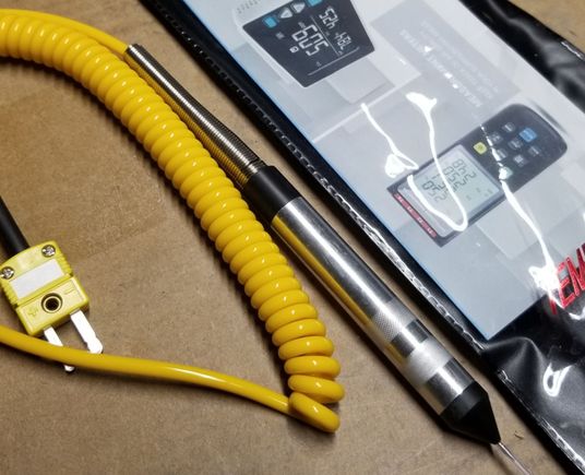 Inexpensive tire probe recommended by Deezums.  Came from HK in 3 weeks to stateside.

https://www.amazon.com/PerfectPrime-TL3000-Thermocouple-Temperature-Pyrometers/dp/B07H5H1YV9