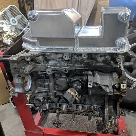 Feels very good to make progress on this again.  Can't wait to get the motor bolted back together. 

While we figure out the windage tray situation, I'll be moving onto fuel, and the diff swap.