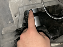 For the AWD owners you have to bend these pinch welds outwards towards you in order to take the OEM motor mounts out. It does not have to be a lot just small amount and you can wiggle it out of there. 