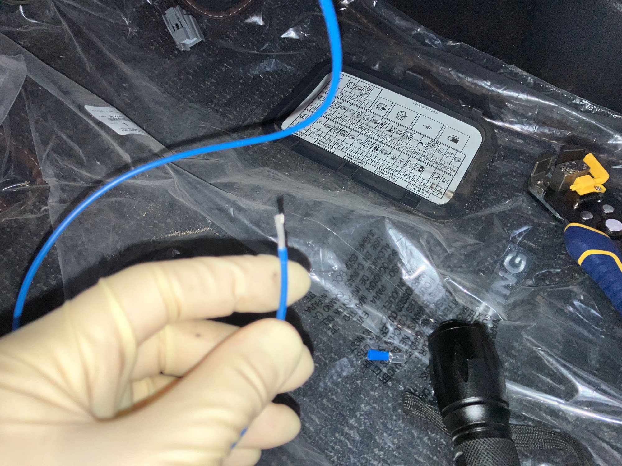 Strip off maybe a half inch off the fuel pump wire. No need to shorten or extend this wire. It�s about the perfect length as it comes. 
