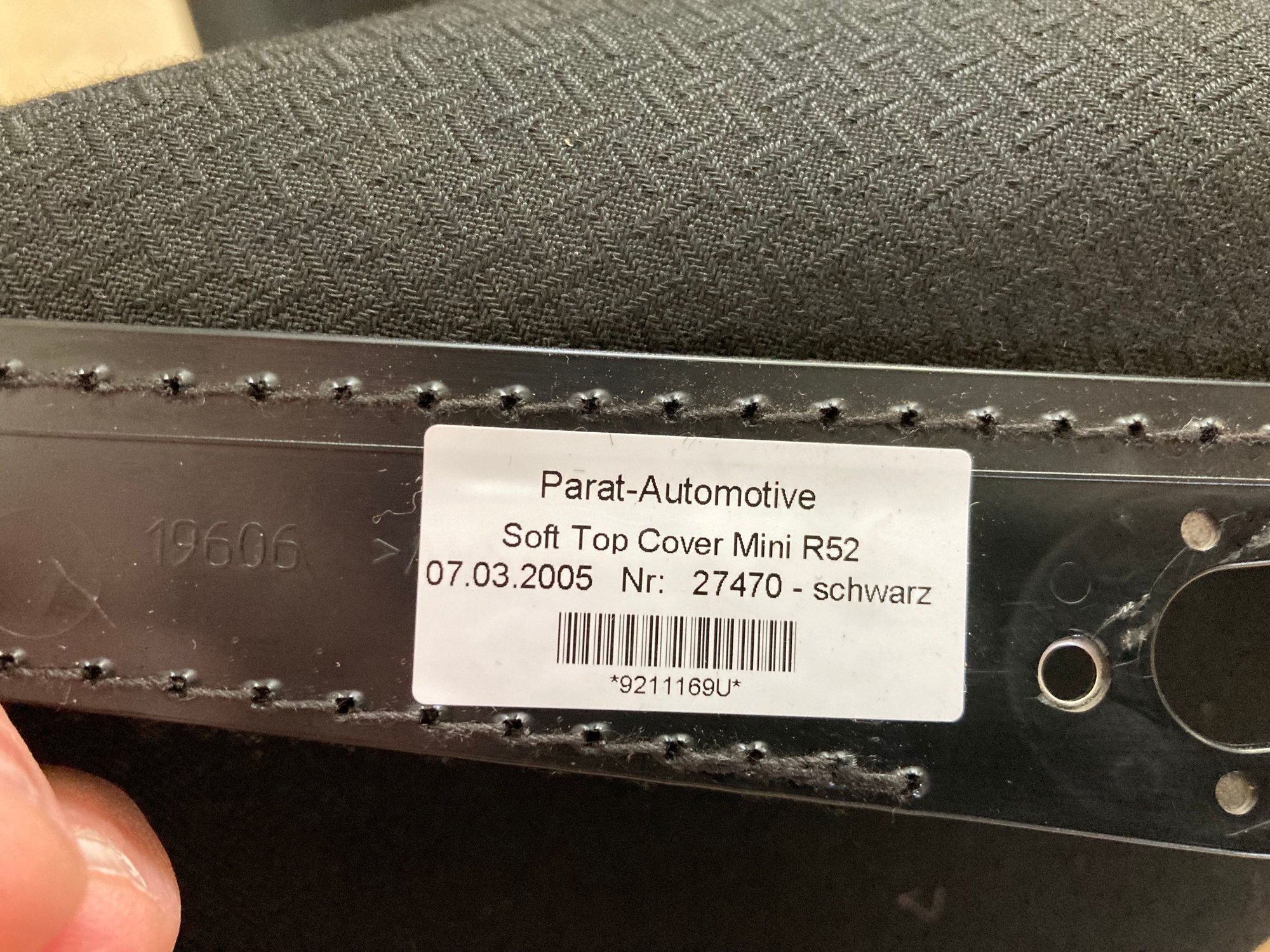 Miscellaneous - R52 OEM Black Fabric Top (NEW) - New - 2005 to 2008 Mini R52: "Mk I" Mini Convertible - Brockton, MA 02302, United States