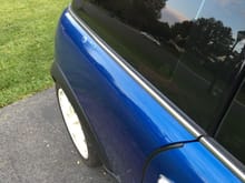 Clear flaking from old repair