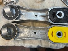 Lower engine mount stabilizer link.  OEM vs PowerFlex