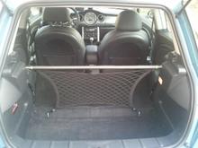 R53 interior, rear seat delete with an interior upper stress bar.