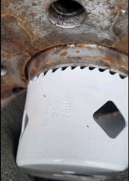 2-7/8 hole saw is slightly bigger than the hub center