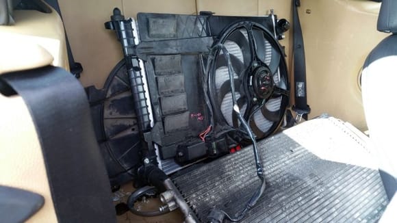 What appears to be a new fan assembly in what used to be the back seat