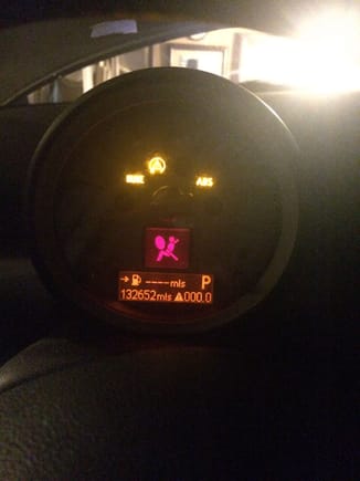 This comes up when I put the key in and turn on the car, also the top light inside is dim. I'm going to change the battery and see if that can be the issue