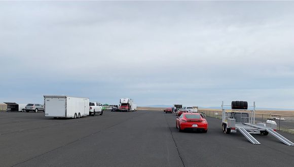 our friend just bought a Sprinter based RV and a Trailex trailer to haul his 718 Cayman S