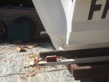 prior to transom modification still 20 degrees above arneson mounting