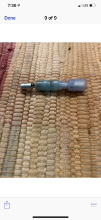 Has anyone seen these before ( it’s not a butt connector) it is wired inline to the thermostat sending unit. It appears to change the temp reading by 10 to 15 degrees. It’s on a 2006 mercruiser 6.2. 
Thanks