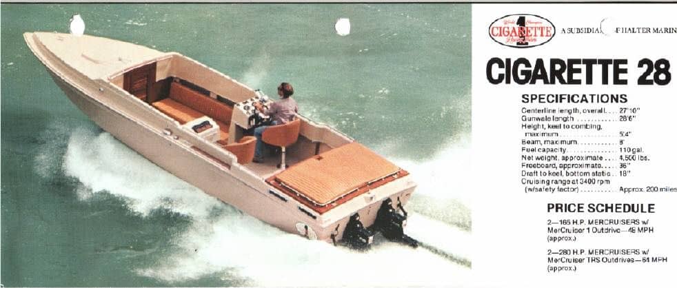 1974 Team Cigarette Open with a Yanmar 300 hp 