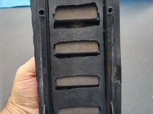 I used the piece that I cut from the center; further customized it by cutting enough space for the original flaps and glued on bigger flap on outside of the vent.  