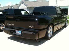 But I’ve seen this pic online.. when I was shopping for lower profile tires I wanted something wider kinda like on this pic but I couldn’t find any info on the tires on this truck.. they do seem a little wider than the 275s I run and the drop looks to be about a 4-6 same as mine... idk if the owner is on this site tho