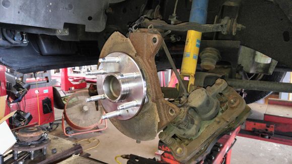 Thursday, June 1, 2017, Front Left Bearing Hub Assembly replacement at Southwest Alignment, Houston, Texas.