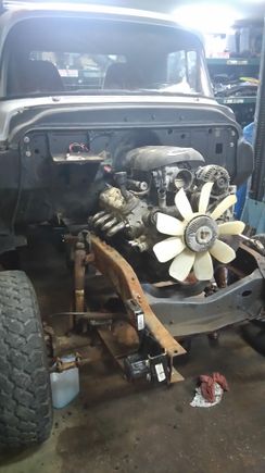 6.0 and 4l80e transmission sitting inplace