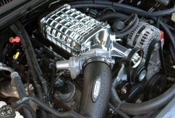 blower - nothing special.. she's a sleeper.  ;)  Supercharger installed by my local speed shop.
