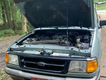 Re-painted inside engine compartment; back of cab & front of bed; inside doors.