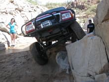 Flexing on a natural rock ramp...