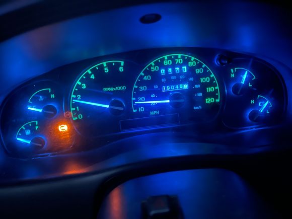 I replaced my bulbs with blue LED’s but my numbers are still green 