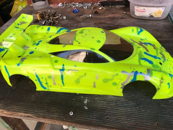 I had a lot of complements on this body at the track. I had fun painting this body and racing something I could see. I think I will take having fun over a realistic paint job any day. 