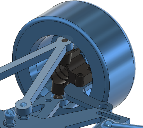 Wheelhubs with 4mm balls. The lower balljoint almost rubs the wheel.