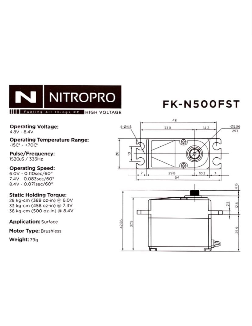 For Sale New NitroPro FKN500FST brushless HV servo nitro pro New R/C