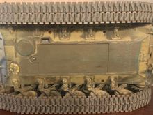 Bottom view of tank. Front is to the left.