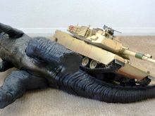 The perfect device for targeting and bringing down Godzilla and knocking out lessor rc tank IR battle games foes. Center line barrel mount, this is the deadly, proven, easy to dismount for display and proper Tamiya LED Emitter Device. Not included in the Tamiya Abrams kit and sourced from the AAF Museum. 