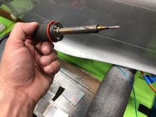 added brass tip to solder iron.